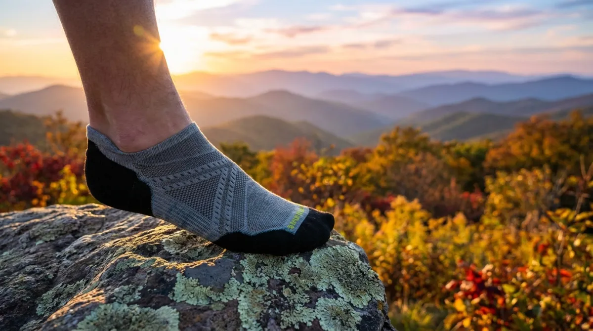 Smartwool merino wool socks on a Blue Ridge trail