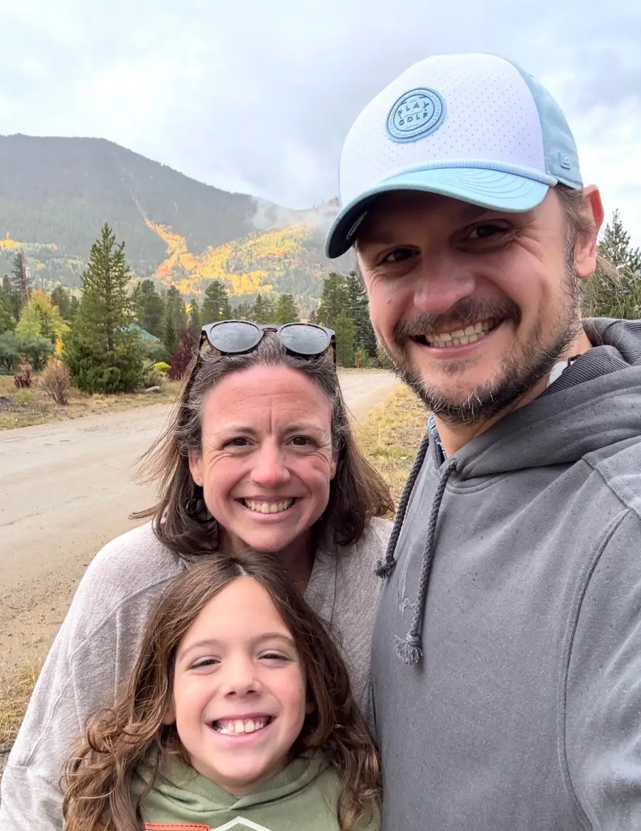 Landon, Leah, and Elijah together in the mountains